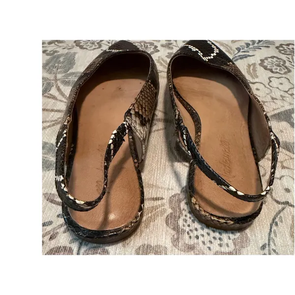 Madewell The Margot Slingback Flat in Snake Embossed Leather Size 7 - Image 5