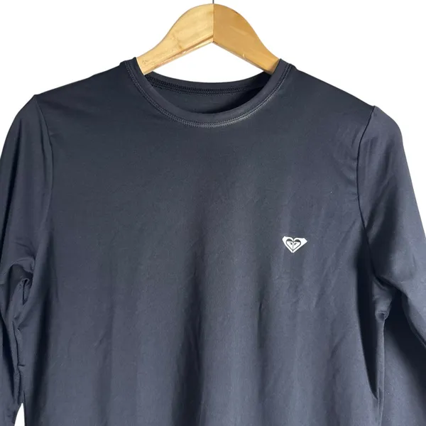 Roxy Enjoy Waves Long Sleeve Crewneck Black Lycra Rashguard Swim Top Size Small - Image 4