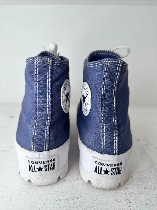 Converse Navy Blue High-Top Platform Sneakers - Image 4