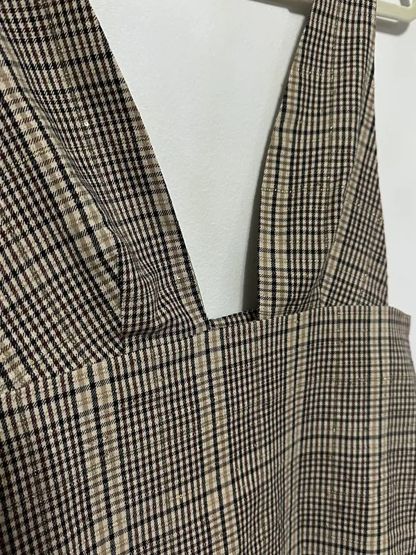 Zara plaid pinafore sleeveless mini dress - Image 3