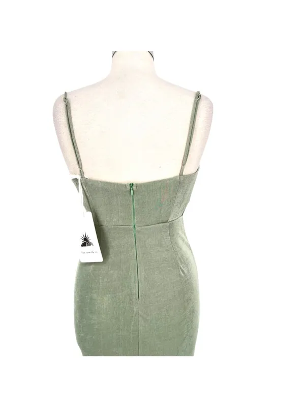 Here Comes The Sun Whats Happening Sage Green Dress Size Medium NWT Clean Girl - Image 5