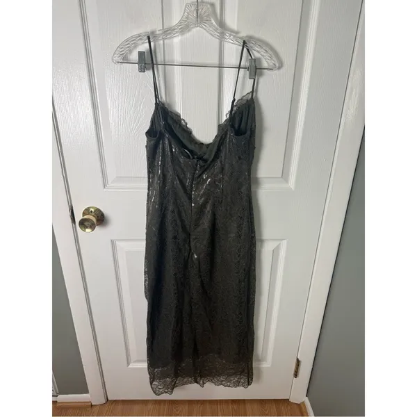 House of CB Isla Olive Lace Midi Dress L - Image 8