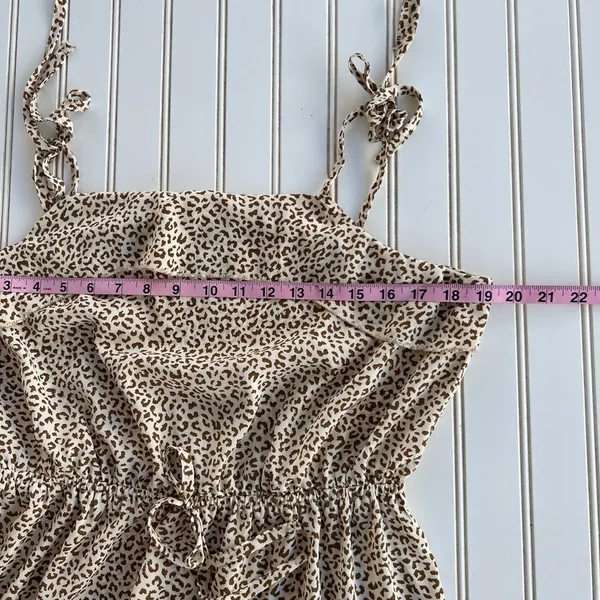 Shein‎ Dress Large Leopard Print Ruffle Tiered Midi Tie Strap Boho - Image 5