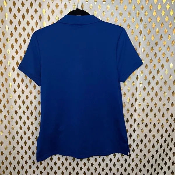 Women’s Polyester polo shirt royal blue size S - Image 3