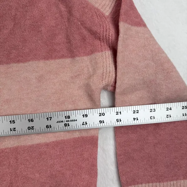 J.CREW Womens Striped Pink Alpaca Wool Blend Turtleneck Sweater Size S‎ - Image 3