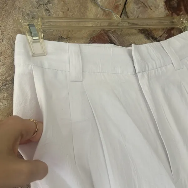 Commense Cotton Mid-Waist Wide-Leg Pants With Pockets size Medium - Image 4