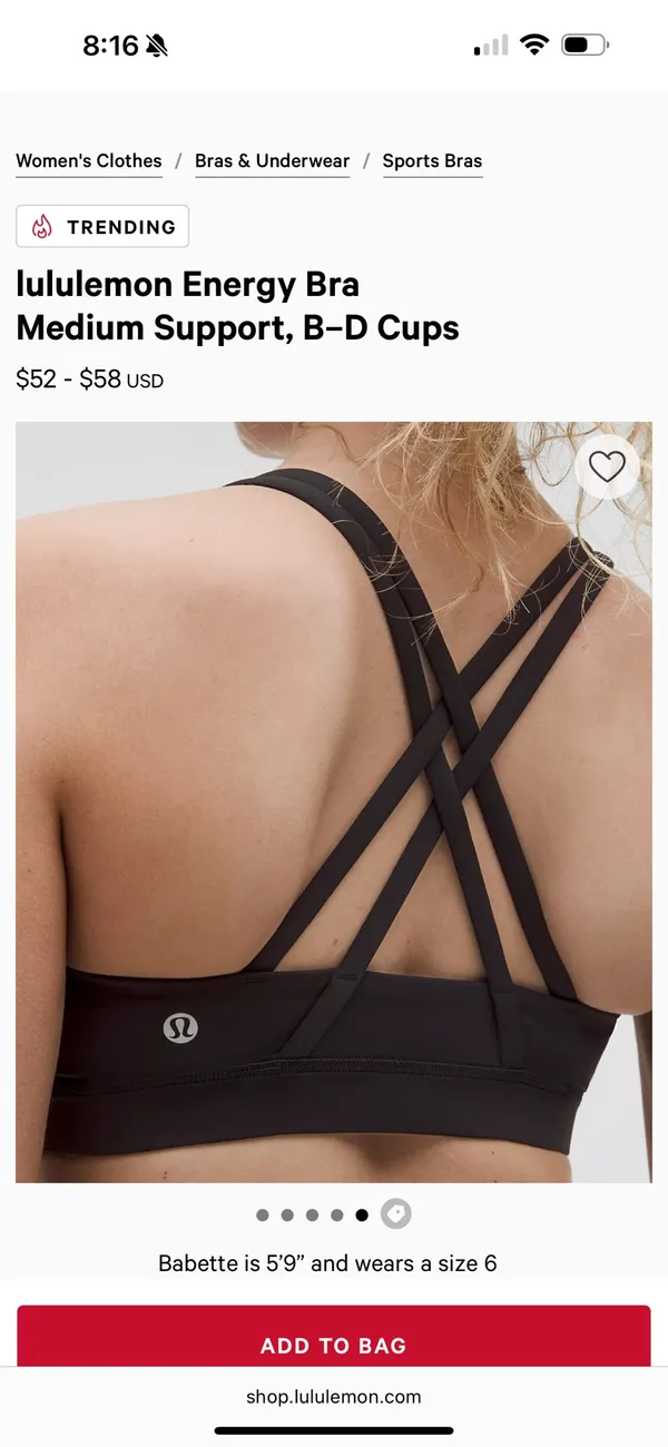 Energy Sports Bra Lululemon 4 highlighter yellow - Image 4