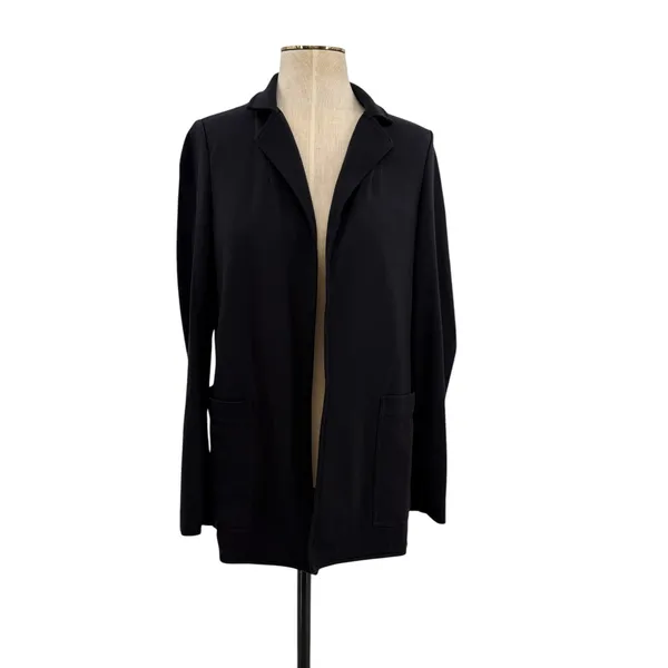 Athleta Eastbound Blazer Black Open Front Stretch Knit Jacket Size‎ 4 - Image 3