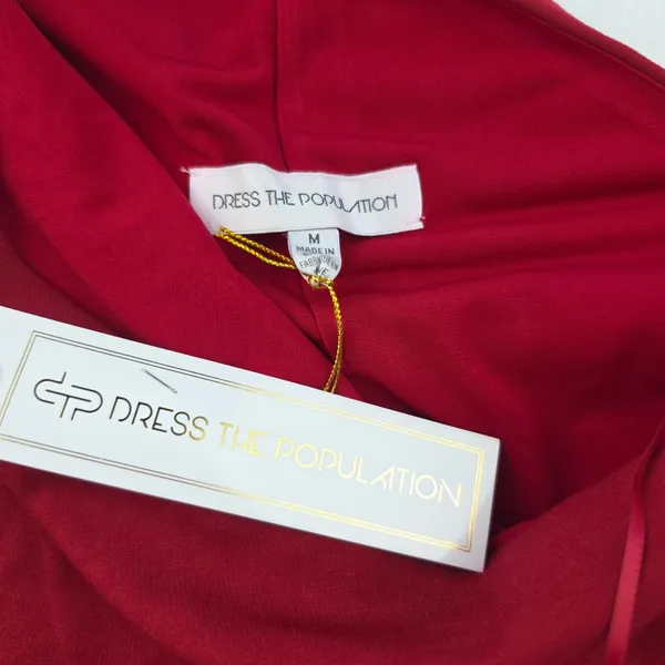 Dress The Population NWT Quinn One Shoulder Cocktail Dress Red Size Medium - Image 3