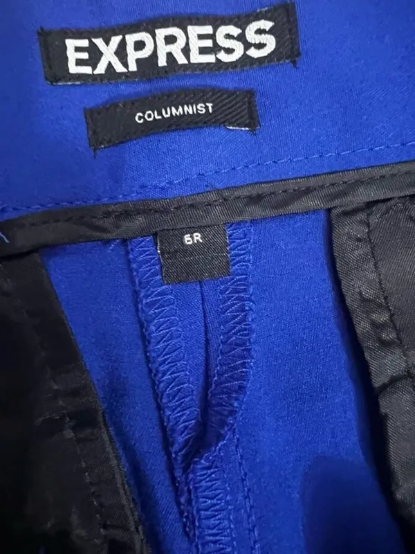 Express Columnist Cobalt Blue Ankle Dress Trousers Size 6R Pants Flat Front - Image 10
