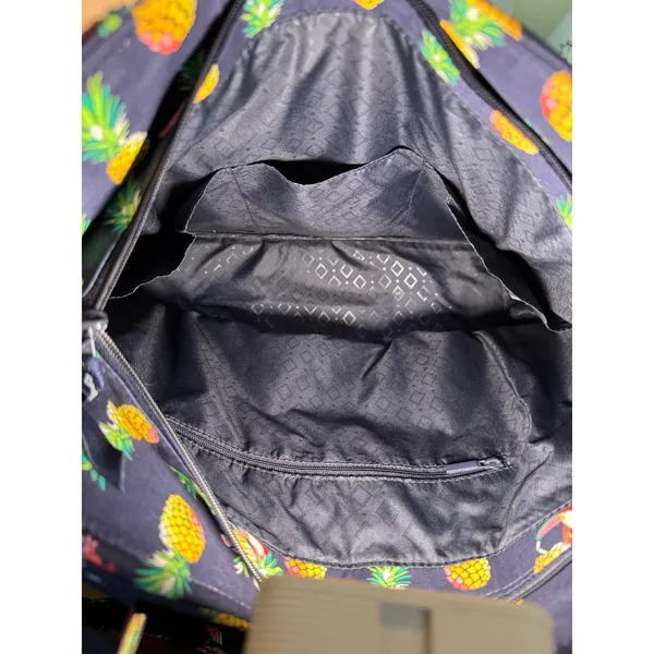 VERA BRADLEY LARGE GLENNA "TOUCAN PARTY" PATTERN‎ Bag Navy Blue Beach Travel - Image 3