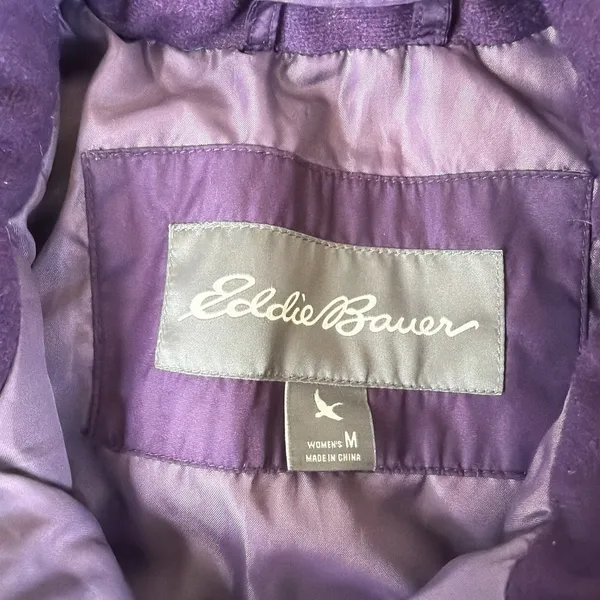 Women's Eddie Bauer Size Medium Purple 650 Down Puffer Winter Jacket Coat - Image 3