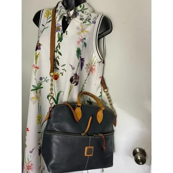 Dooney And Bourke Vintage Black Leather Shoulder B - Image 8