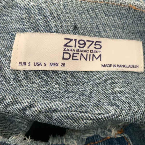Zara Blue Jean Button Down Knee Length Denim Midi Duster Dress - Image 4