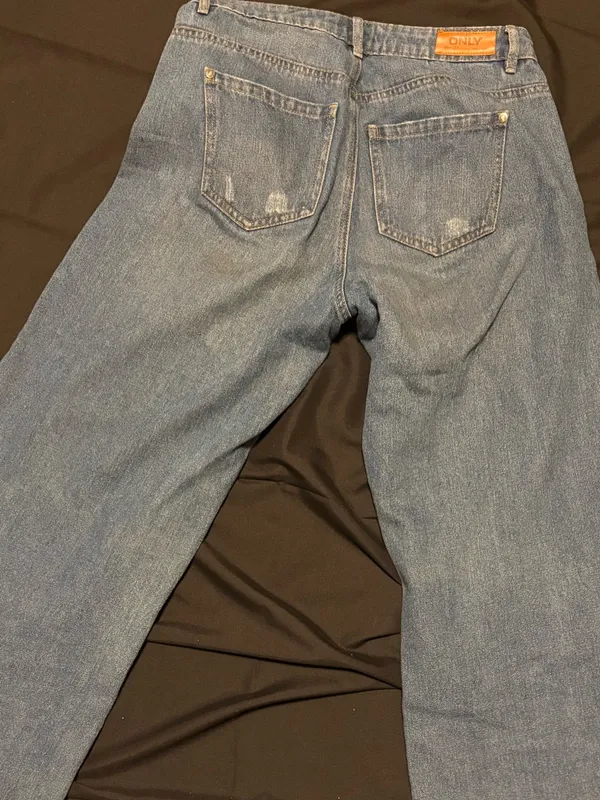 Only Light Blue Wide-Leg Distressed Jeans - Image 3