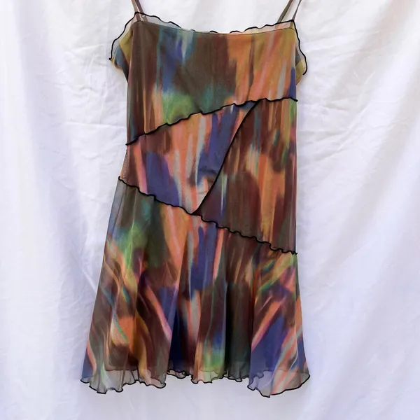 Urban Outfitters | Medium Moxie Mesh Lined Mini Slip Dress In Multi Color - Image 7
