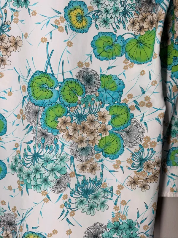 Vintage 70s Alex Colman Floral Mod Tunic Blouse Psychedelic‎ Button Front Top - Image 11