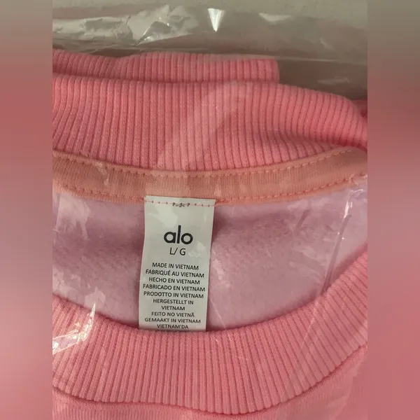 ALO Yoga NWT Accolade Crew Neck Pullover Neon Bubblegum Size L SOLD OUT COLOR - Image 8