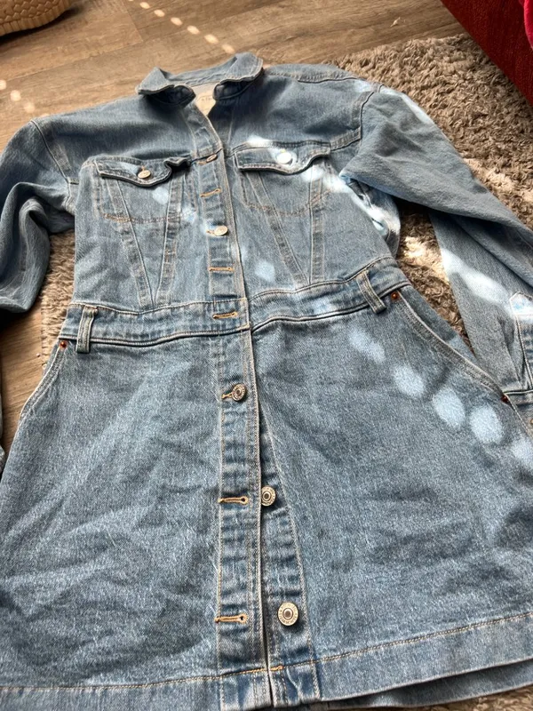 Abercrombie‎ & Fitch Denim Shirt Mini Dress Long Sleeve Utility Western S - Image 7