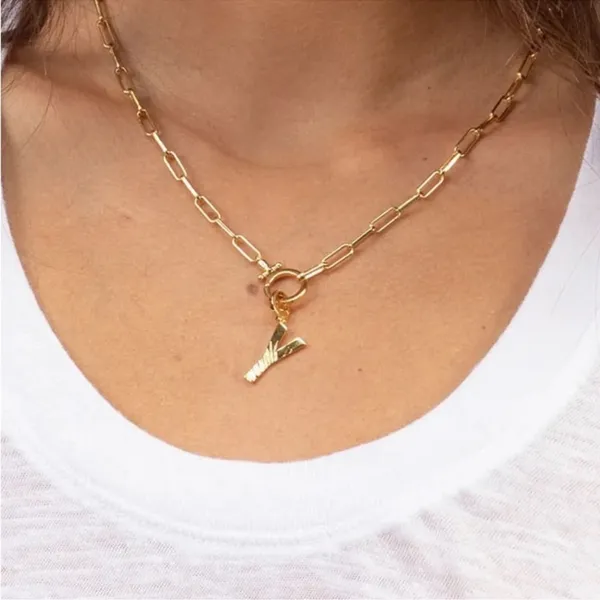 Gorjana Parker 18K Gold Plated Charm Initial Y - Image 2