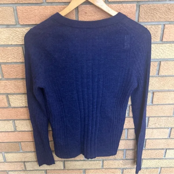 Madewell Women's Lightweight Alpaca Madison Henley Pullover Bright Cobalt Size M - Image 6
