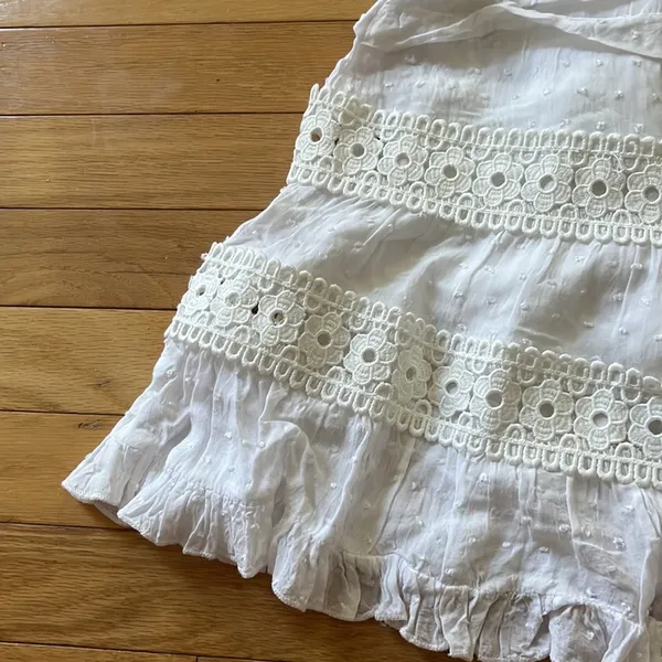 Princess Polly White Lace Detail Camisole Mini Flare Dress (size US 4) - Image 3