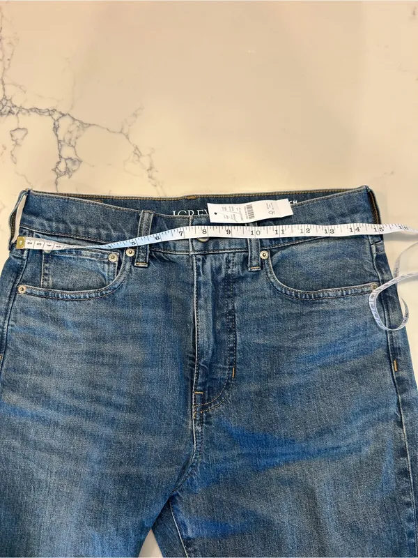 J. Crew Womens Semi Stretch High Rise Denim Trousers Size 27 Flare NWT - Image 6