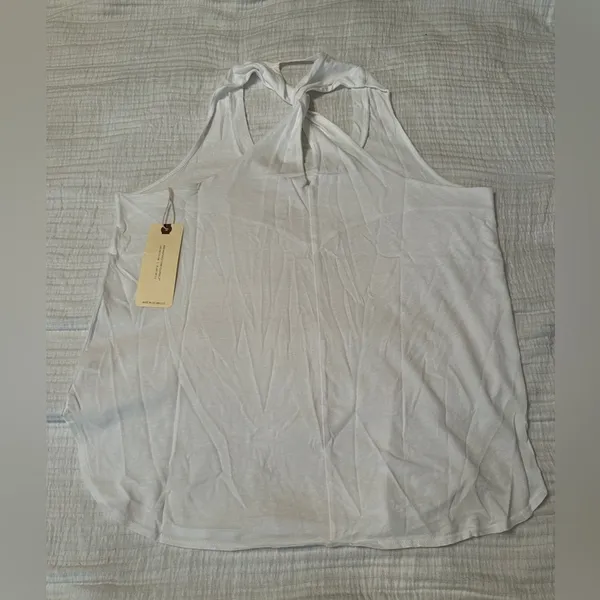 Lanston Twist Back Racerback Tank - White - NWT - Size L - Image 3