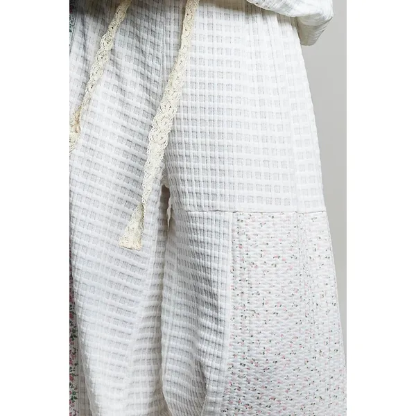 POL Patchwork Mixed‎ Knit Wide Leg Pants - Large - Image 7