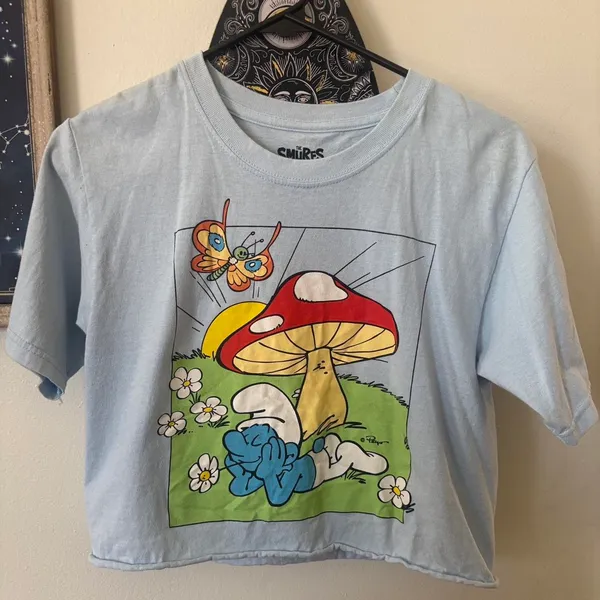 Boutique Smurf Mushroom Crop Top - Image 2