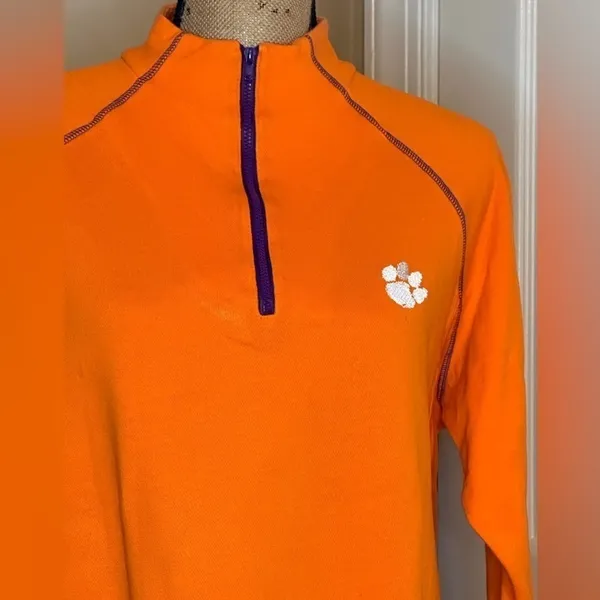 Clemson Tigers Castles Sport Fleece Raglan Omni-Shade Quarter-Zip Jacket Size XL - Image 4