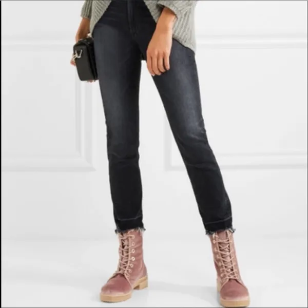 Stuart Weitzman Metermaid‎ Velvet Combat Boots in Candy Pink Size 7.5 - Image 2