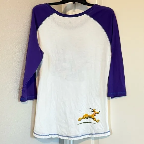 Disney Ladies Shirt - Storybook Mickey And Friends - Purple Raglan Sz XL - Image 9