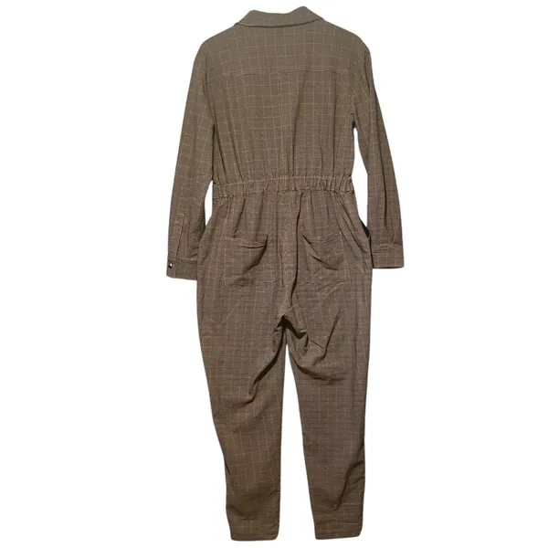 WEWOREWHAT Houndstooth Jumpsuit Women's M/M Long Sleeve Zip Front‎ Pockets - Image 6