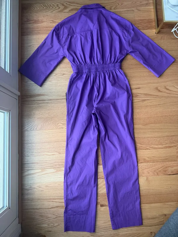 SEA New York Tabitha Purple Jumpsuit Size 00 Game Day Mardi Gras - Image 4