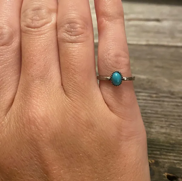 Charming Charlie ‼️Silver Ring with Teal Stone ~ Size 5‼️ - Image 3