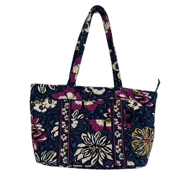 Vera Bradley African Violet Purple and Blue Mandy Tote Shoulder Bag With Pockets - Image 2