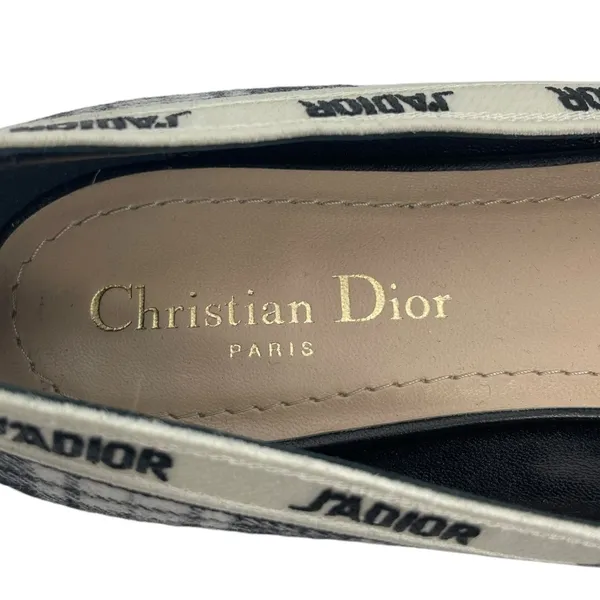Christian Dior J'adior Embroider Tartan Print Pointed Toe Flats Size 39.5 - Image 11