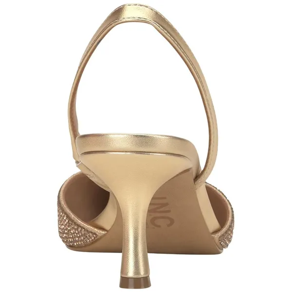 NWT INC International Concepts Slingback Kitten-Heel Pumps Gold Crystal 5M - Image 3