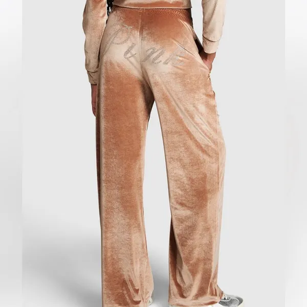 Pink Velour‎ Shine Logo Wide-Leg Pants - Image 4