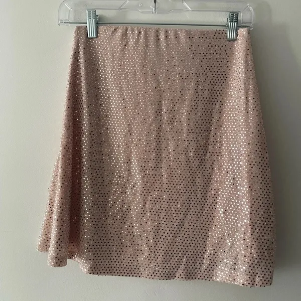 Urban Outfitters Sequin‎ Shimmer Rose Gold Skirt - Image 4