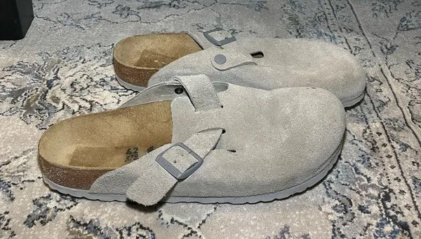Birkenstock Boston Soft Stone Coin Suede - Image 4