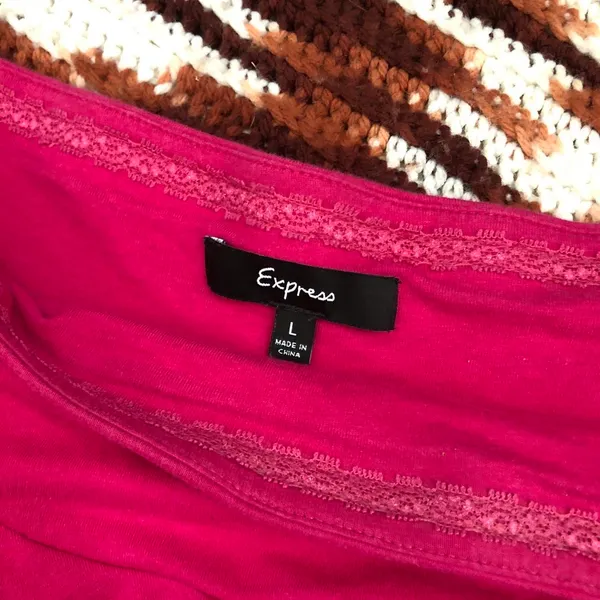 Y2K Express Fairycore Coquette Whimsical Pink Ruffle Micro Mini Skirt Size L Measurement in pics - Image 3