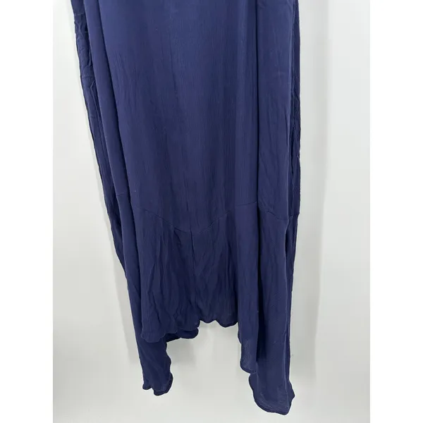 Ashley Stewart Navy Tie Strap‎ Maxi Dress Asymmetrical Hem Sz 4X Boho Resort - Image 4