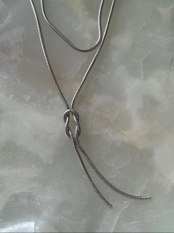 Kendra Scott Silver Annie Y Knot Necklace - Image 5