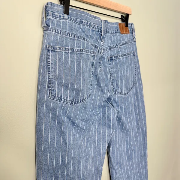 Madewell The Tall Perfect Vintage Crop Jean Pinstripe Blue White Women’s 30T - Image 8