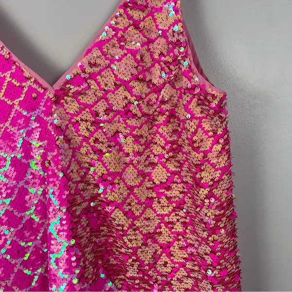 buddy love pink sequin Party cocktail dress size medium - Image 2