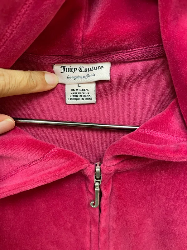 Juicy Couture Velour Hoodie Pink - Image 4