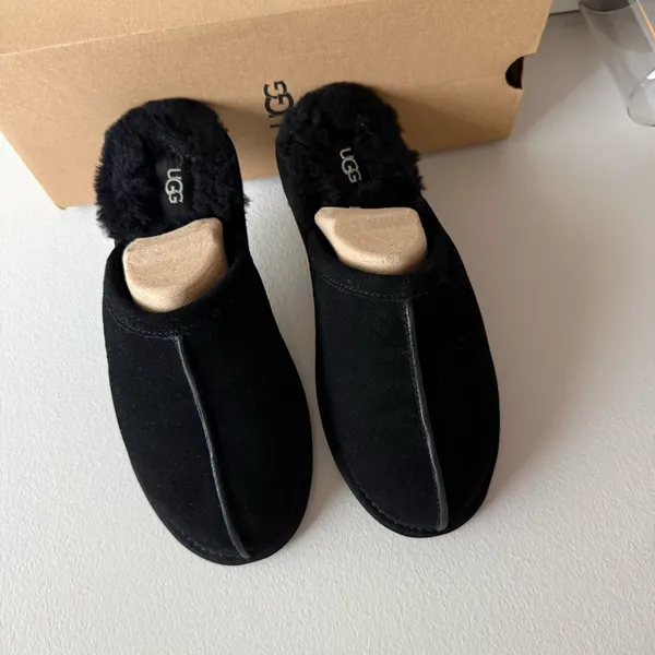 UGG women’s Black Suede Slippers size 8 - Image 2