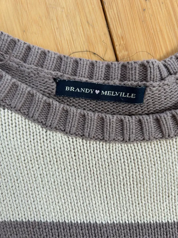 Brandy Melville Sweater Striped Knit - Image 3